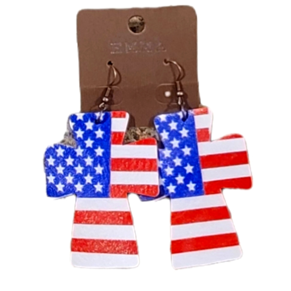 Flag Cross Earrings